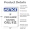 Signmission If Fire Alarm Sounds Call 911 OSHA Notice Sign, Plastic, 10in W x 14in L, 2PK OS-2PACK-NS-P-1014-V-13602 - alternate 2